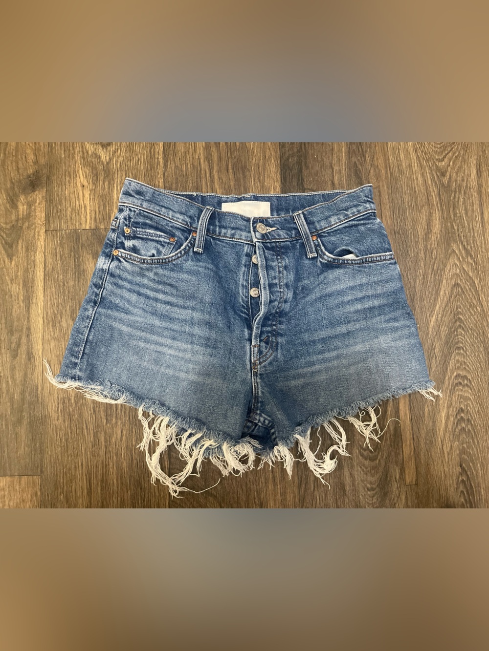 MOTHER The Tomcat Kick Fray Denim Shorts size 26